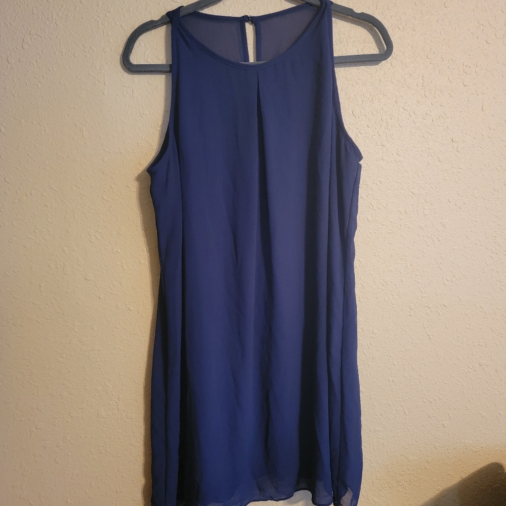 Business casual navy blue dress
